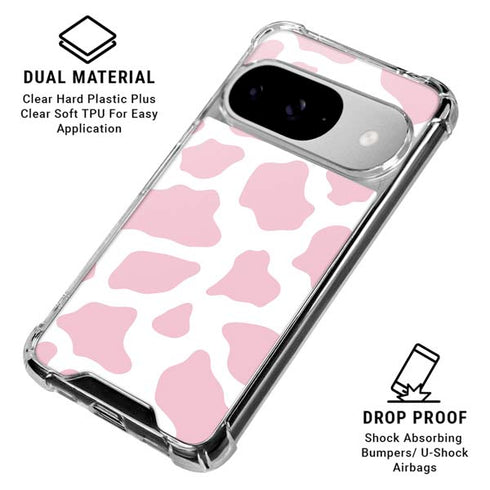 Pink Cow Print Google Pixel 10 Clear Case